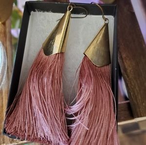 ⭐️Pink & Gold Tassel Earrings